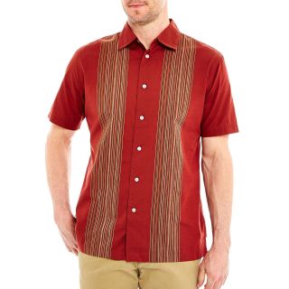 Van Heusen Short Sleeve Shirt, Red, Mens