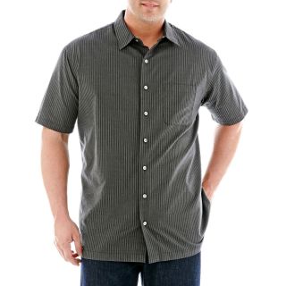 Van Heusen Button Front Shirt Big and Tall, Black, Mens