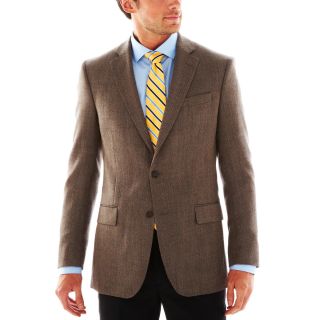 Stafford Merino Wool Sport Coat, Brown, Mens