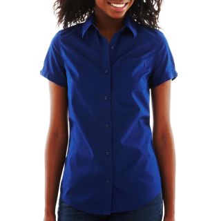 ARIZONA Short Sleeve Woven Shirt, Stunning Sapphire (Blue)