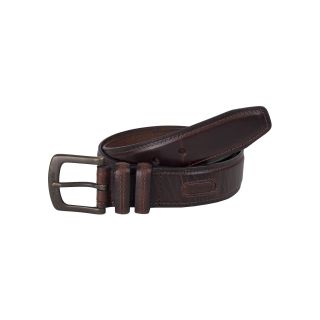 Columbia Brown Leather Belt w/Contrast Stitching, Mens
