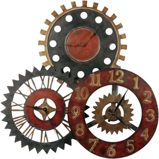 Rusty Movement Metal Wall Clock Collage