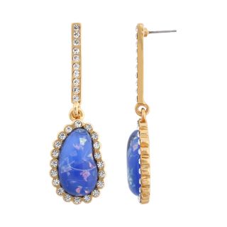 10021  Kara Ross Crystal & Blue Resin Earrings, Womens