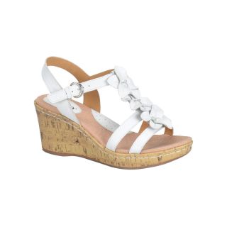 BOLO Sincere Wedge Sandals, White, Womens