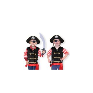 Melissa & Doug Pirate Role Play Costume Set, Red/White/Gold