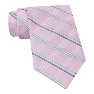 Stafford Classy Grid Tie, Pink, Mens