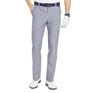 Izod Golf Belted Plaid Pants, Blue, Mens