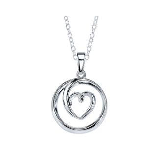 Bridge Jewelry Sterling Silver Circle Heart Pendant