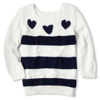 ARIZONA Mixed Stitch Heart Sweater   Girls 6 16 and Plus, American Navy, Girls