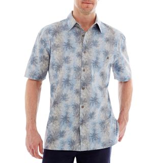 Island Shores Short Sleeve Button Front Shirt, Blue, Mens