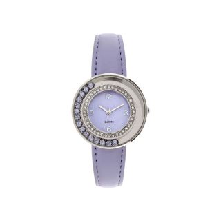 Womens Floating Stone See Through Watch, Purple