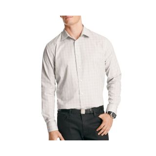 Van Heusen Long Sleeve Button Front Shirt, Grey, Mens