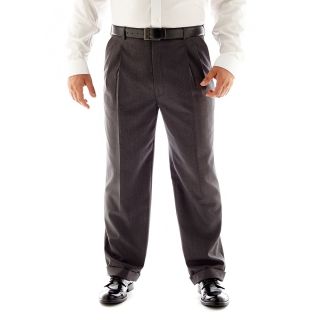 Stafford Travel Pleated Suit Pants  Big and Tall, Grey, Mens