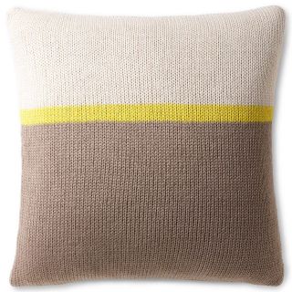CONRAN Design by Knitted Color Bars 18 Square Decorative Pillow, Gray