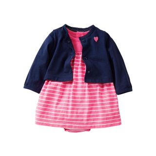 Carters Carter s 2 pc. Striped Dress and Cardigan Set   Girls newborn 24m,