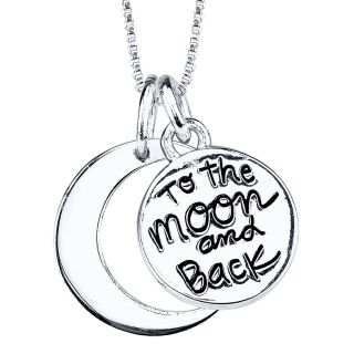 Sterling Silver To the Moon & Back Pendant, Womens