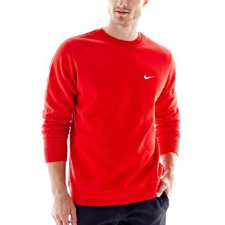 Nike Fleece Crewneck Sweatshirt, Red/White, Mens