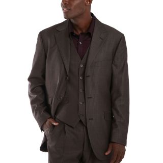 Steve Harvey Brown Tonal Stripe Suit Jacket, Mens