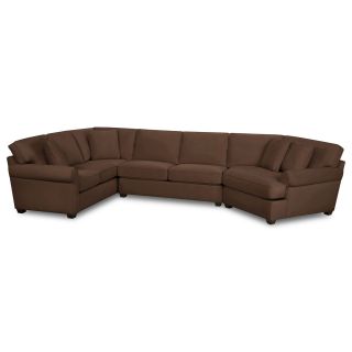 Possibilities Roll Arm 3 pc. Left Arm Sofa Sectional, Chocolate (Brown)