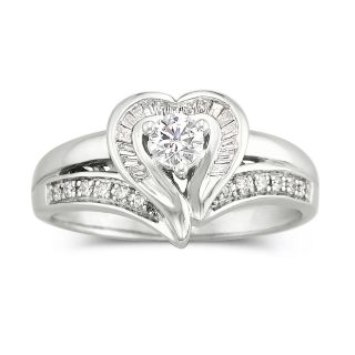 I Said Yes 3/8 CT. T.W. Diamond Heart Bridal Ring, White, Womens
