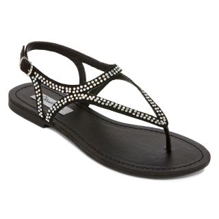 OLSENBOYE Sassy Flat Sandals, Black, Womens