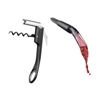 Menu Blade 2 pc. Wine Set With Waiters Corkscrew and Aerator Decanting Pourer