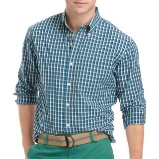 Izod Patterned Woven Shirt, Green, Mens