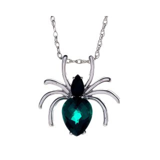 ONLINE ONSterling Silver Genuine Black Onyx and Simulated Emerald Spider