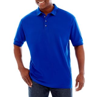 CLAIBORNE Short Sleeve Stretch Piqué Polo Shirt Big and Tall, Blue, Mens
