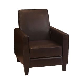 Darvis Bonded Leather Reclining Club Chair, Brown