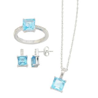 Genuine Blue Topaz & White Sapphire 3 pc. Jewelry Set, Womens