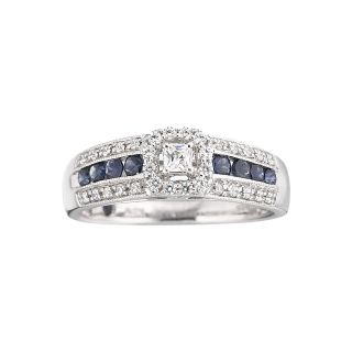 I Said Yes 1/4 CT. T.W. Diamond & Sapphire Engagement Ring, White, Womens