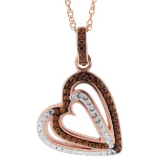 Rose N Chocolate Heart Crystal Pendant, Womens