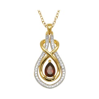 Bridge Jewelry 18K Gold Over Brass Garnet & Diamond Accent Infinity Pendant