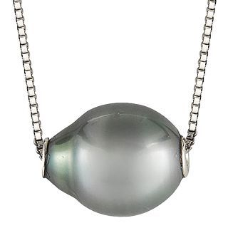 ONLINE ONLY   Black Tahitian Pearl Drop Pendant, White, Womens