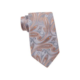 Stafford Uptown Paisley Tie, Silver, Mens