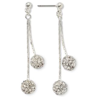 MONET JEWELRY Monet Crystal Linear Drop Earrings, White