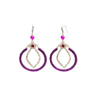 ZOË + SYD Purple Wrapped Hoop Earrings with Mixed Stones, Womens