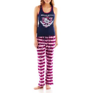 Hello Kitty Cotton Pajama Set, Navy, Womens