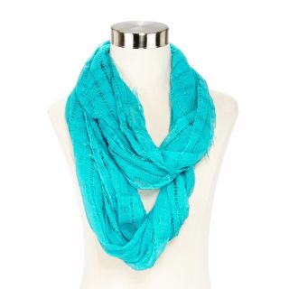 Solid Gauzy Infinity Scarf, Turquoise, Womens