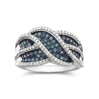 3/4 CT. T.W. Blue & White Diamond Statement Ring, Womens
