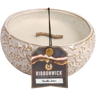 Woodwick RibbonWick Round Vanilla Satin Candle, Natural