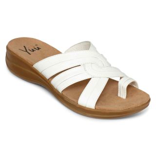 Yuu Jessa Slide Sandals, White, Womens