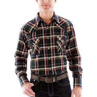 Ely Cattleman Yarn Dyed Flannel Shirt, Green, Mens
