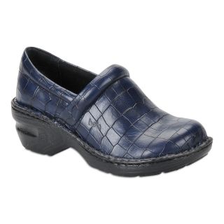 BOLO Andria Croco Embossed Clogs, Navy Croc, Womens