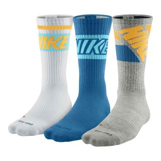 Nike 3 pk. Dri FIT Crew Socks, Blue/White, Mens