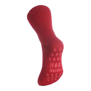 HEAT HOLDERS Heat Holder Thermal Slipper Socks, Red, Mens