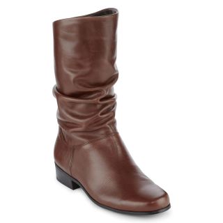 St. Johns Bay St. John s Bay Jamie Slouch Leather Boots, Brown, Womens