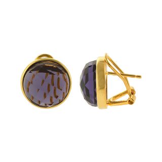 ATHRA Purple Resin Round Earrings, Womens
