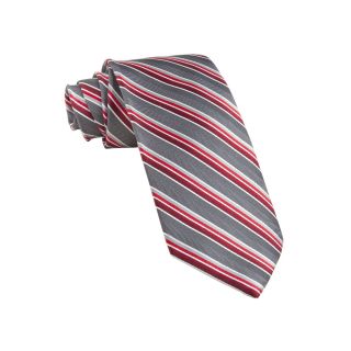 Stafford Sharp Stripe Silk Tie, Red, Mens